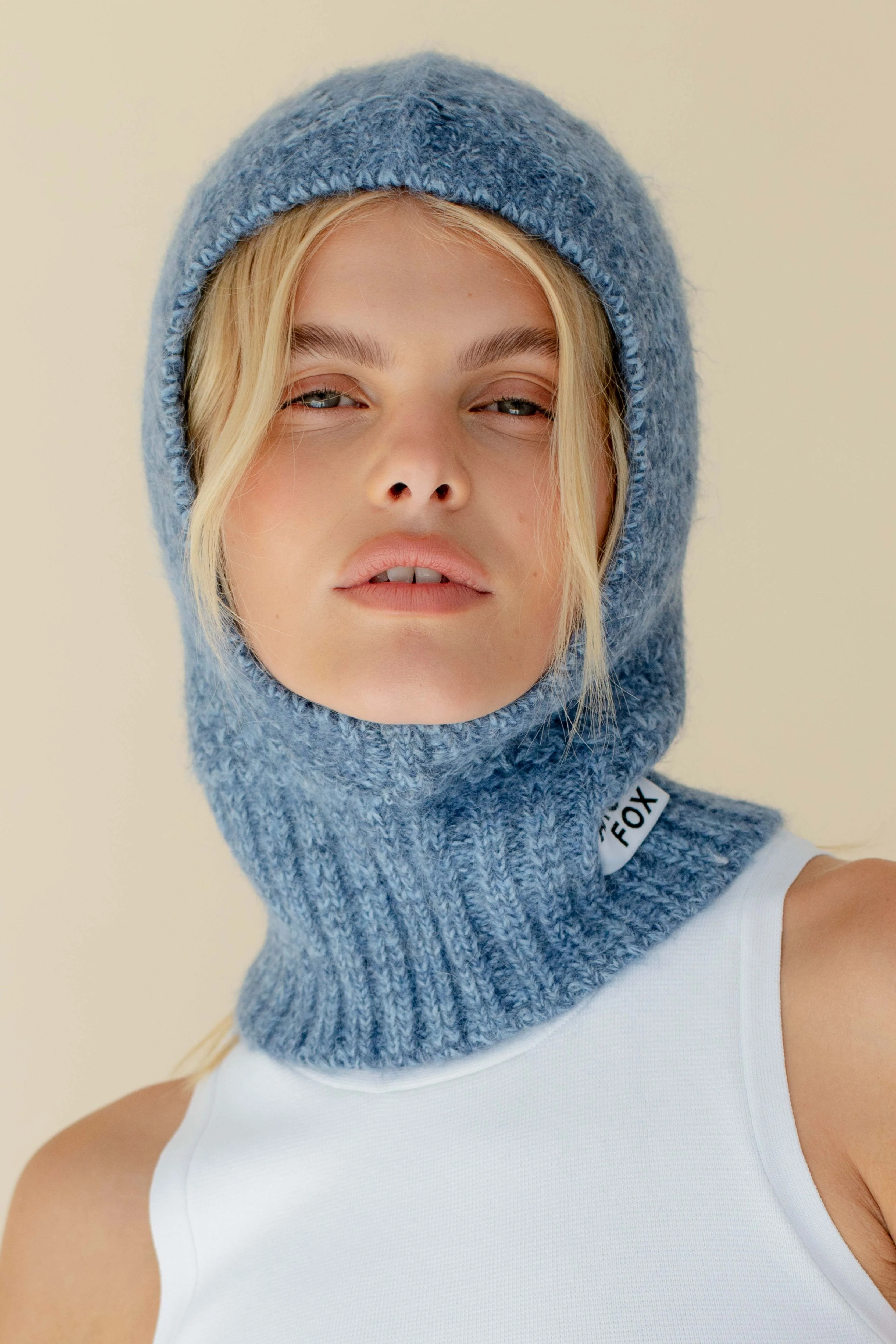 The Alpaca Balaclava Fitted Hood - Glacial Lake Blue - Image 5