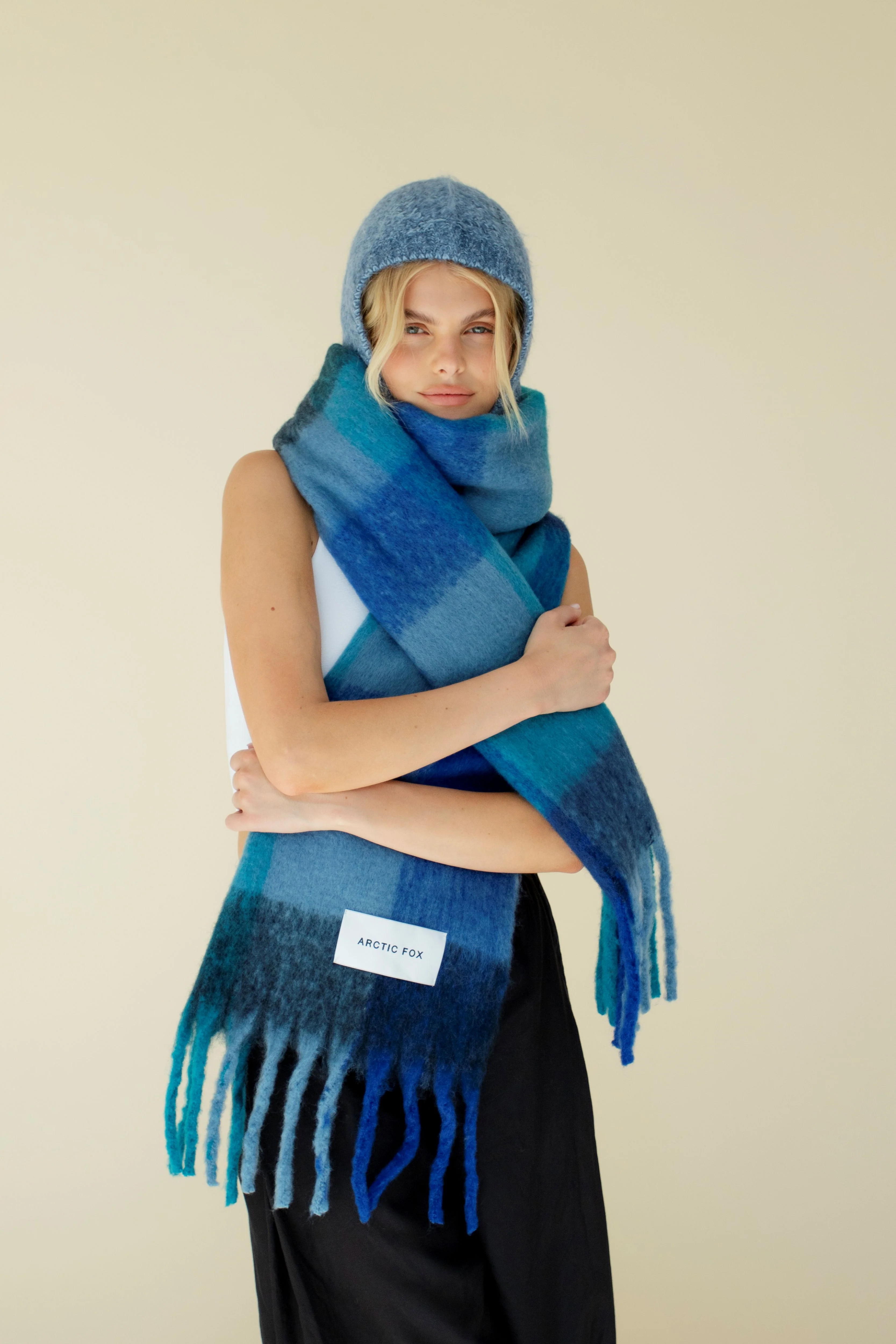 The Alpaca Balaclava Fitted Hood - Glacial Lake Blue - Image 7