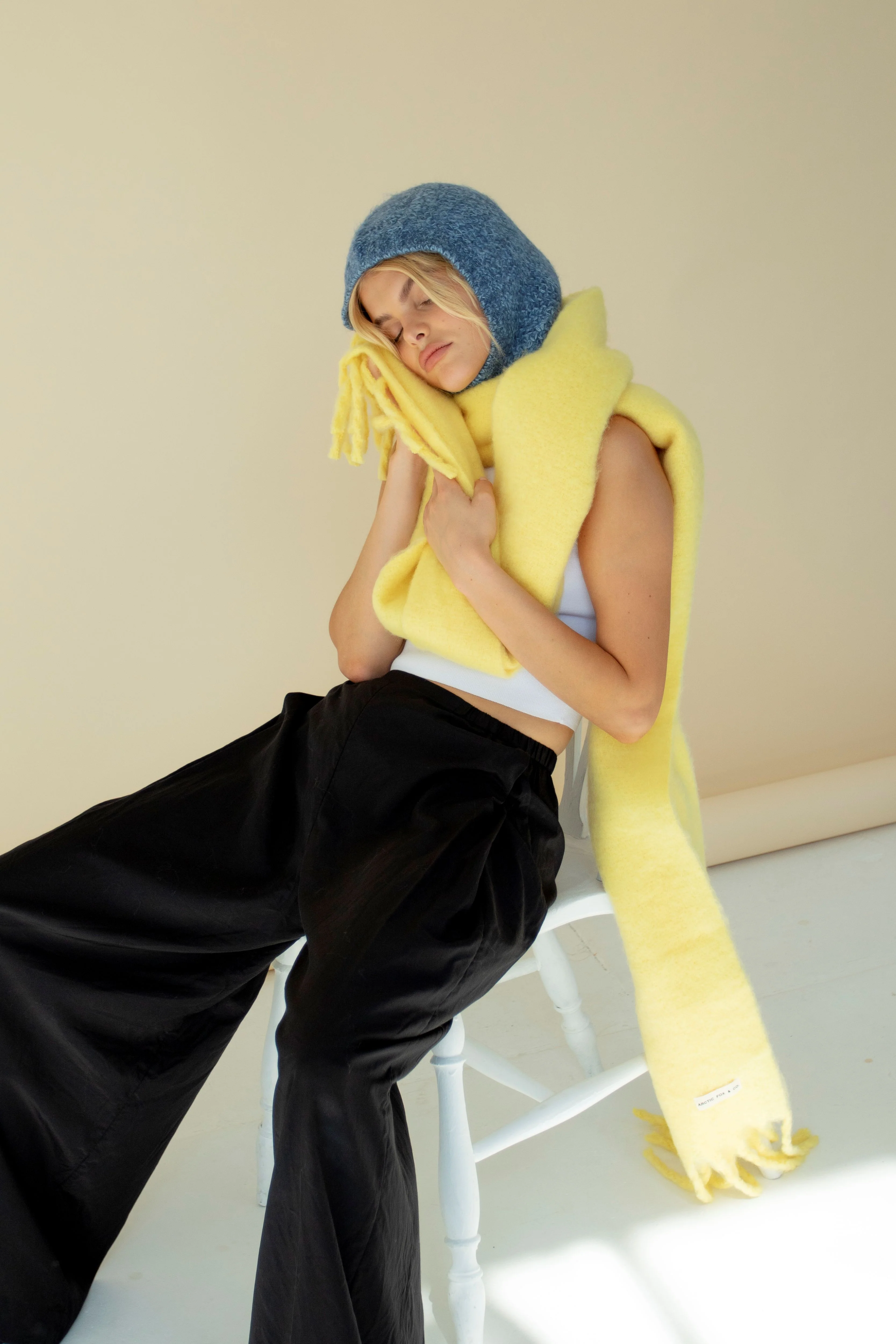 The Alpaca Balaclava Fitted Hood - Glacial Lake Blue - Image 8