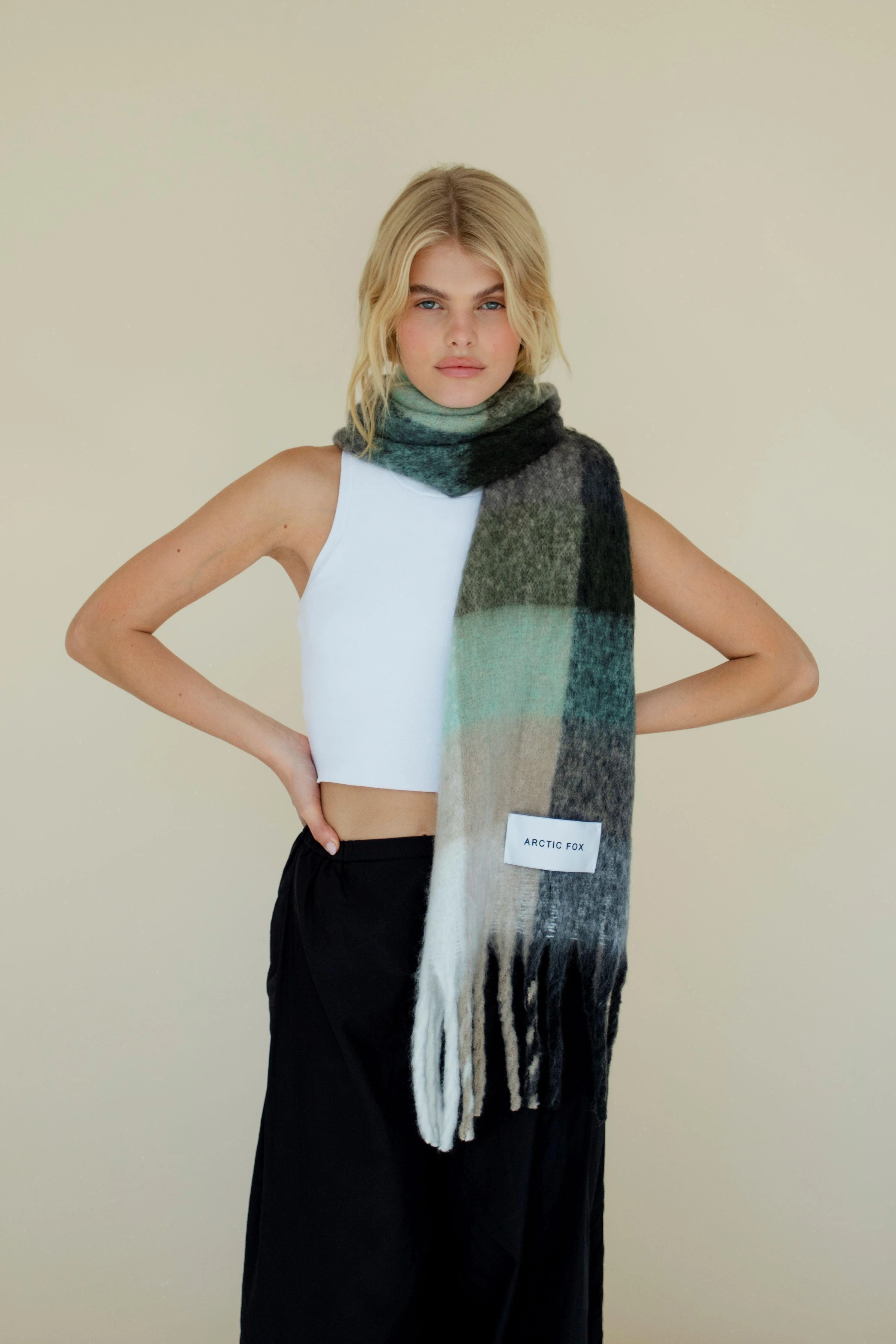 The Reykjavik Check Scarf - Arctic Drift - Image 4