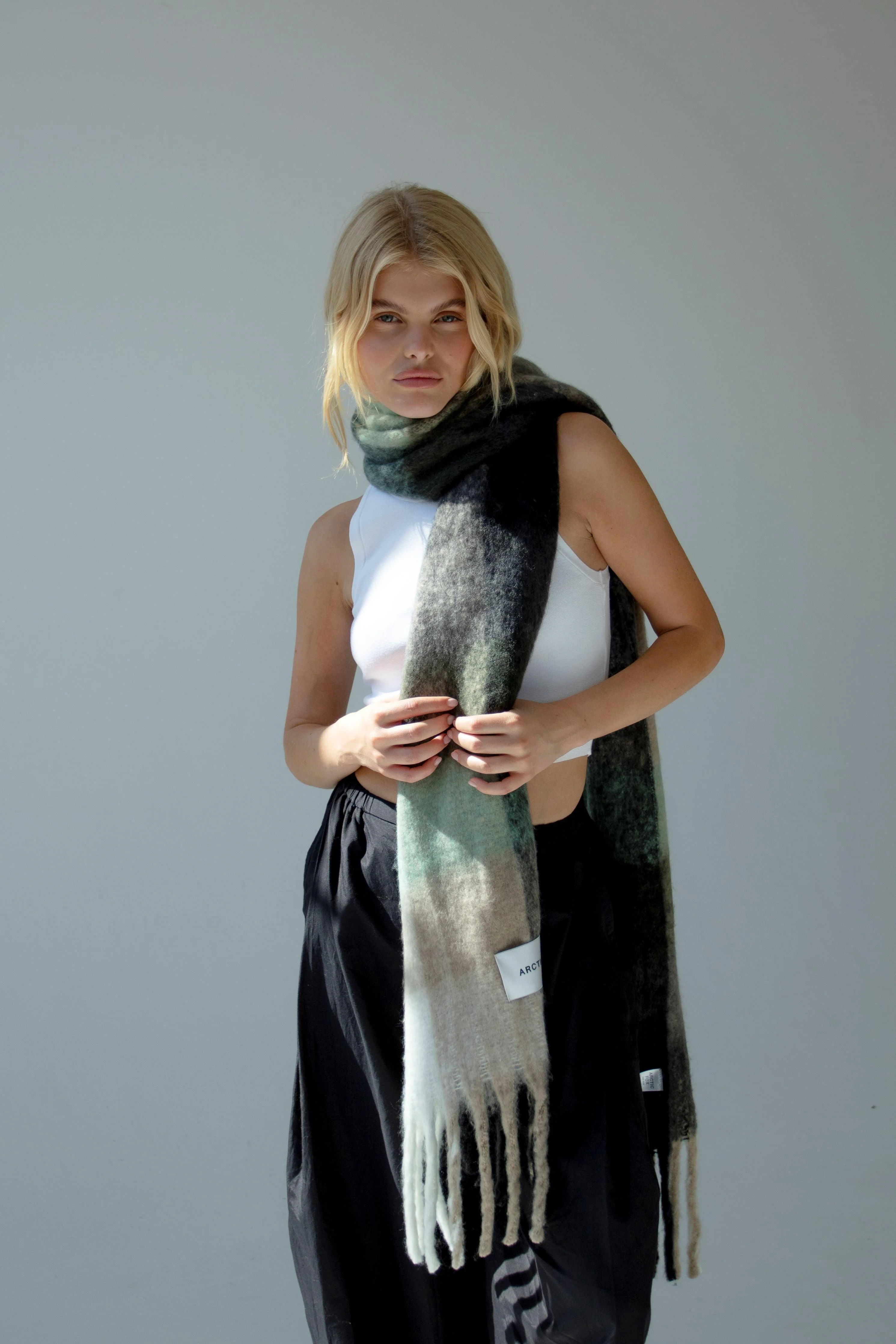 The Reykjavik Check Scarf - Arctic Drift - Image 5