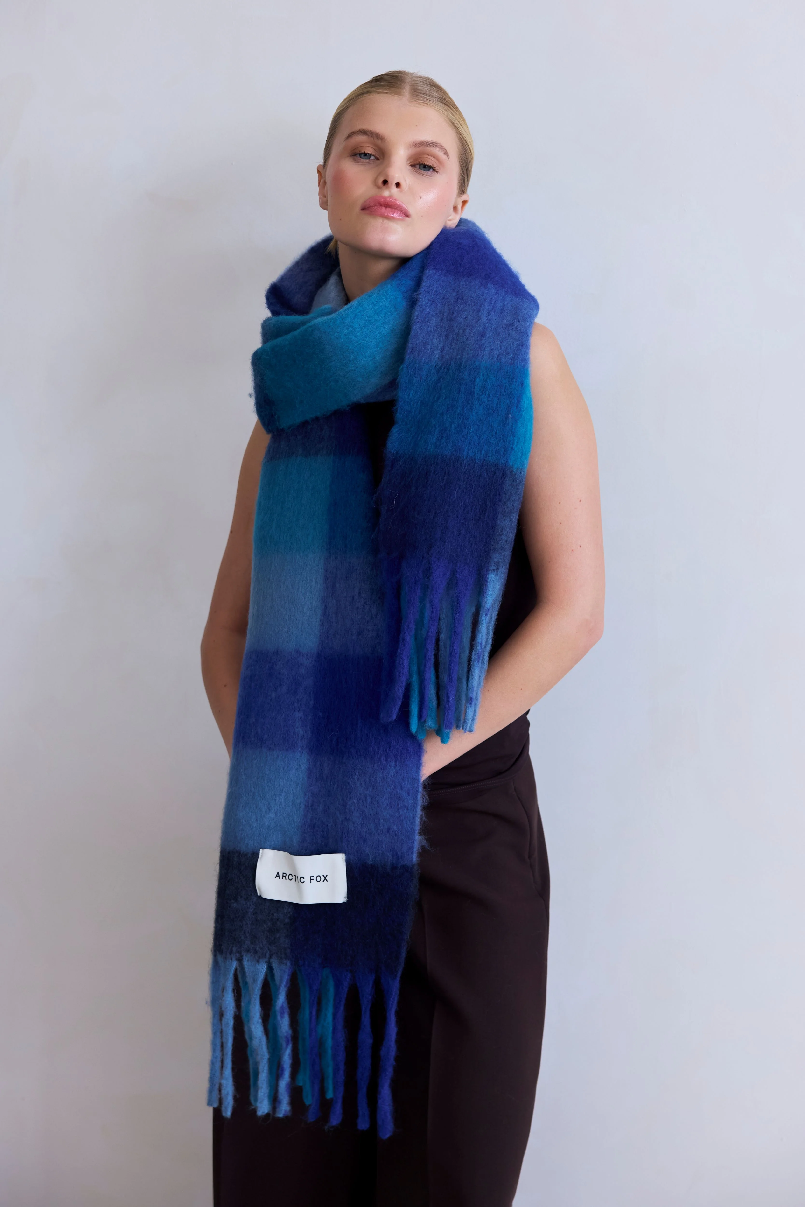 The Reykjavik Check Scarf - Frozen Tides - Image 5