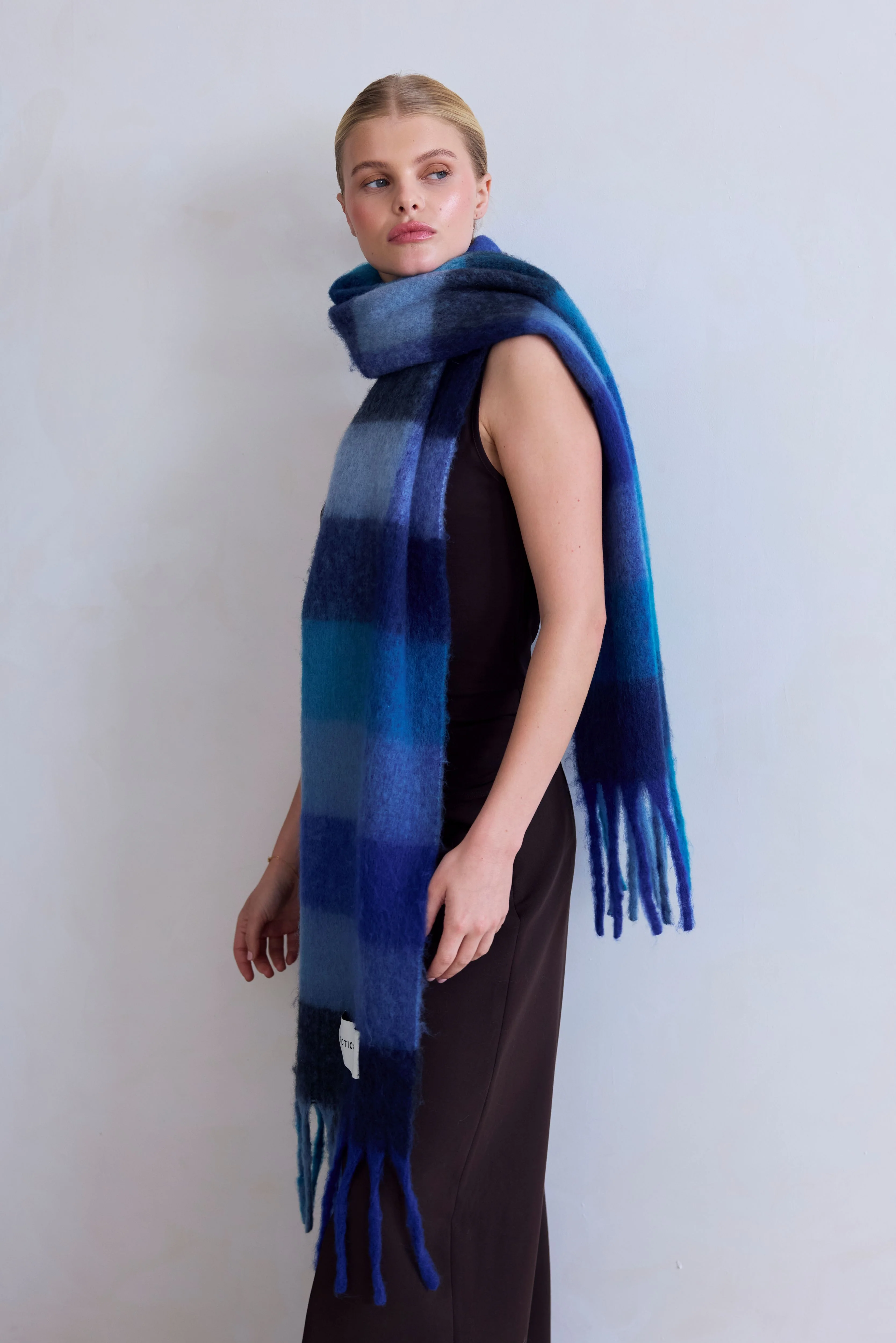 The Reykjavik Check Scarf - Frozen Tides - Image 6