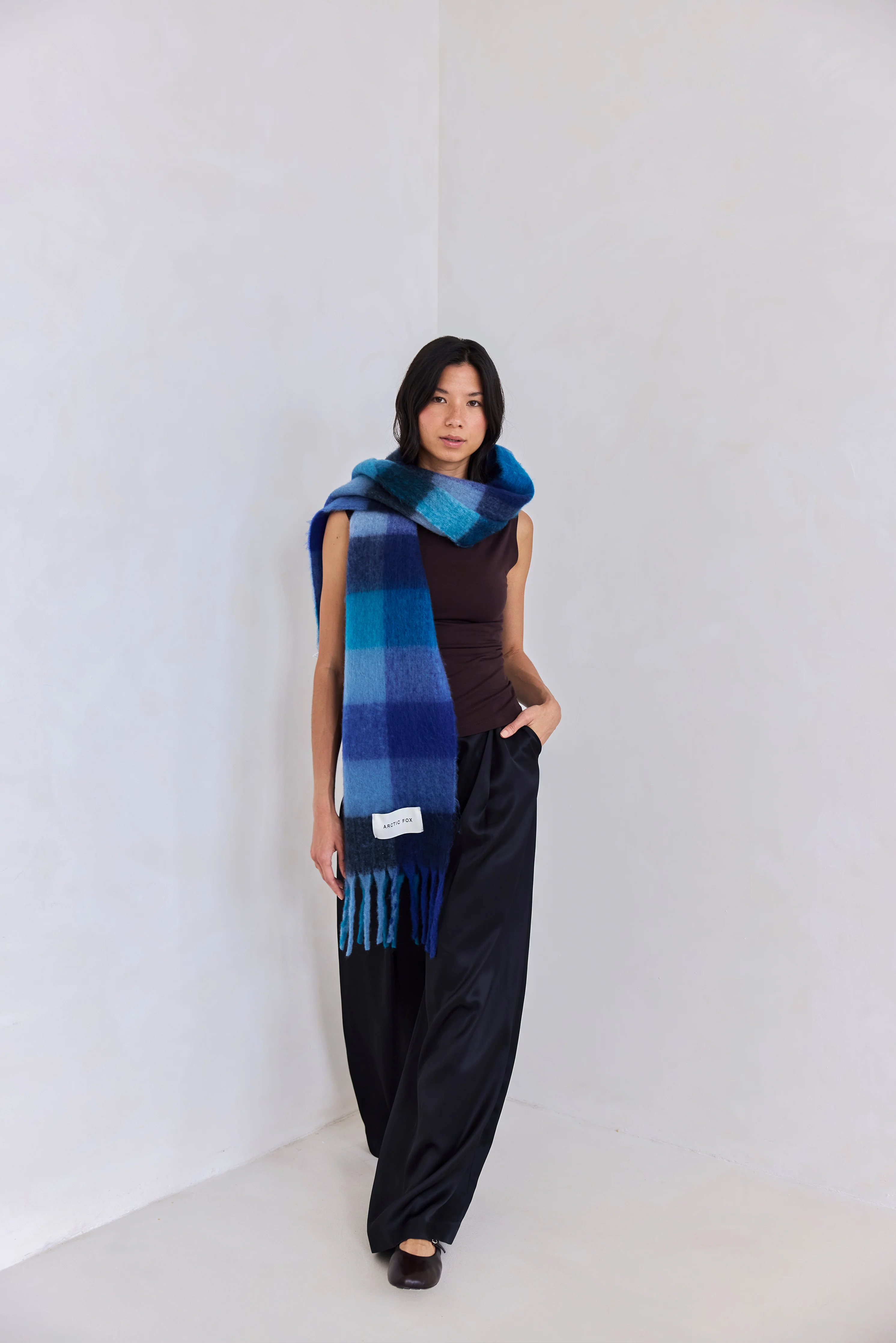 The Reykjavik Check Scarf - Frozen Tides - Image 7