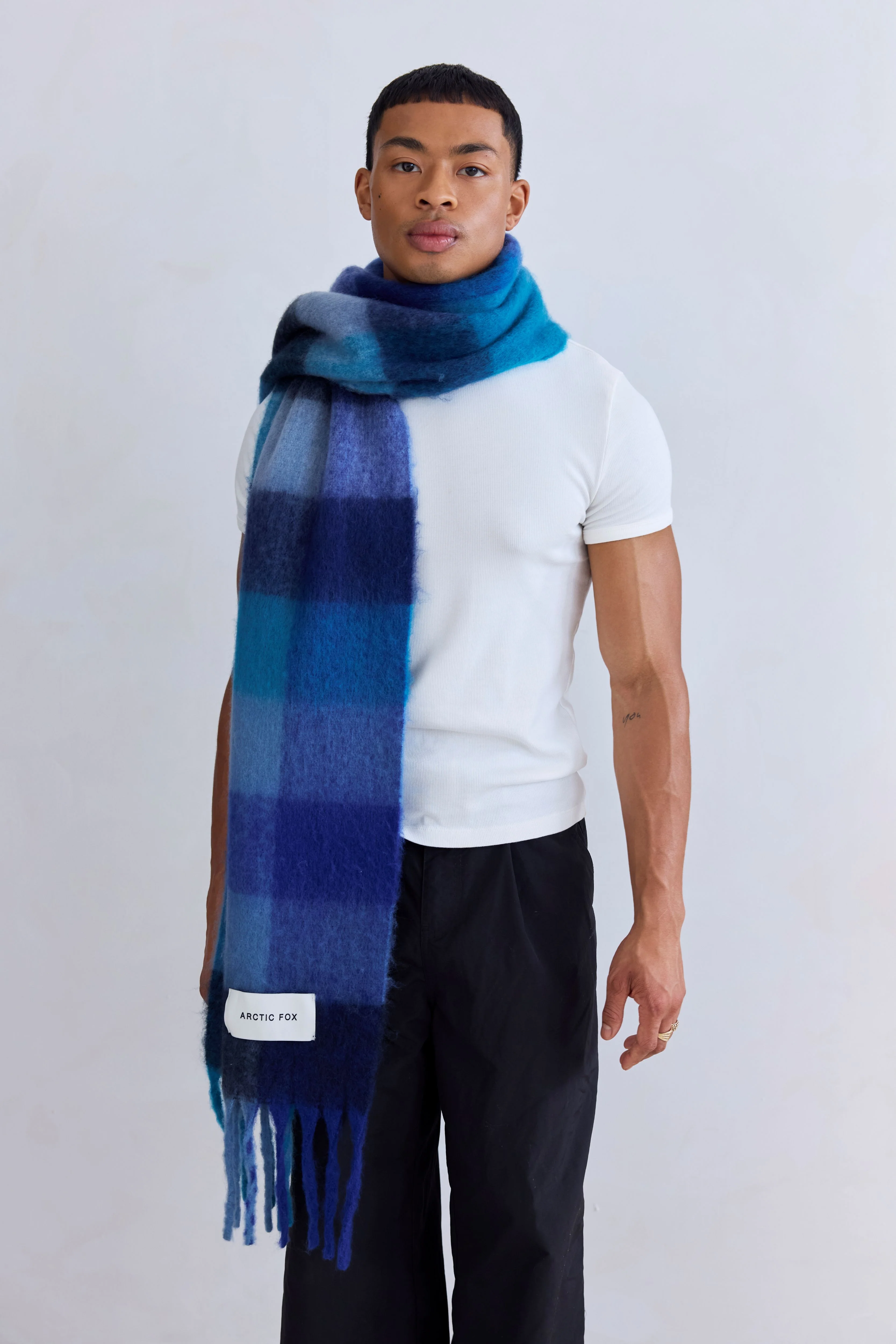 The Reykjavik Check Scarf - Frozen Tides - Image 9