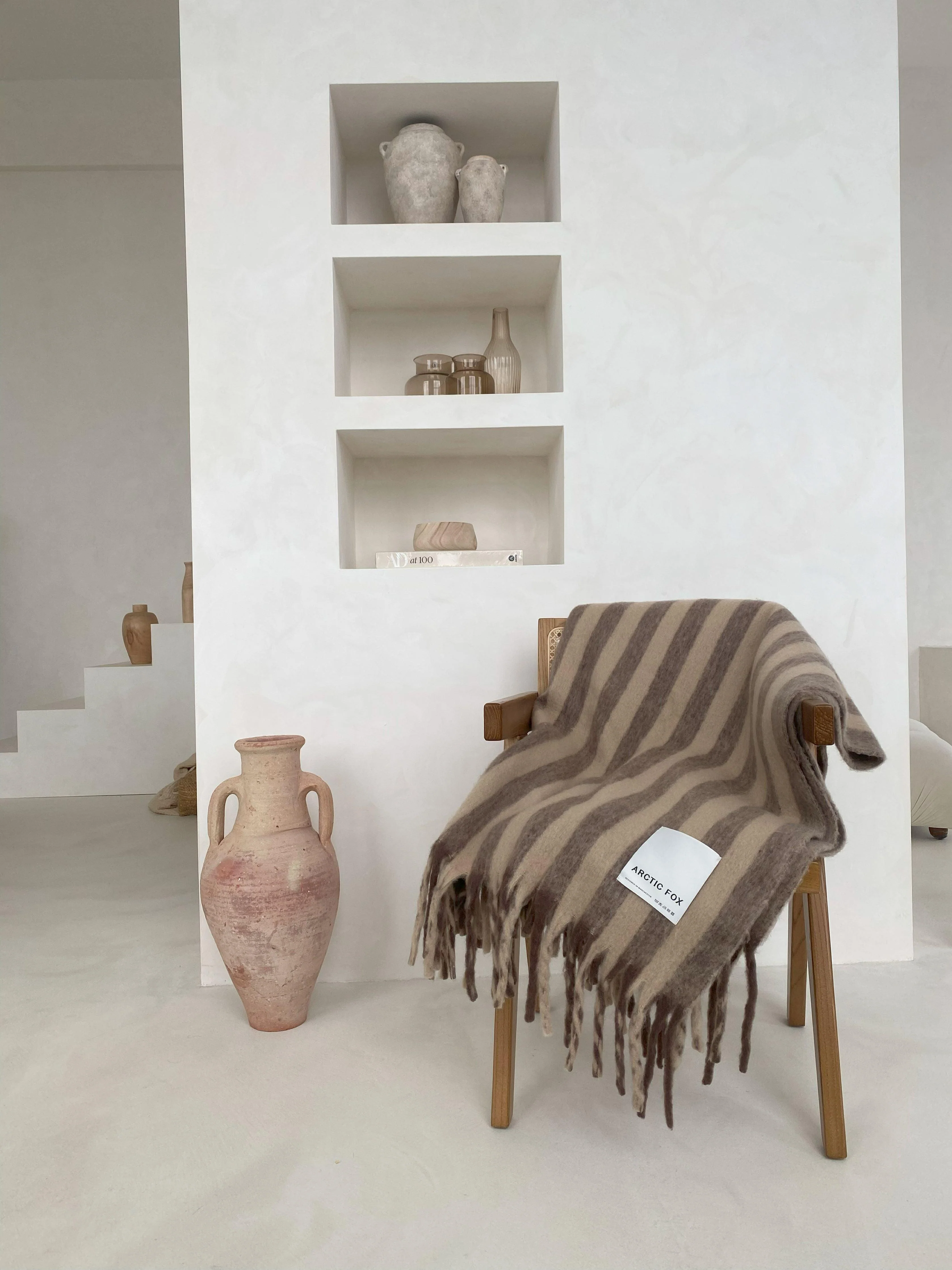 The Wool Stripe Throw - Burnt Umber Stripe - Image 5